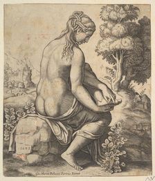 Venus removing a thorn from her foot, 1532. Creator: Master of the Die