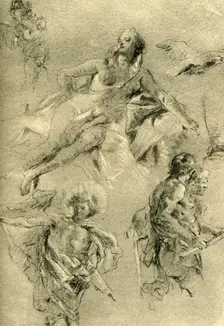 Venus resting and other figures c1762-c1766, (1928). Artist: Giovanni Battista Tiepolo
