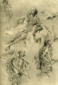Venus resting and other figures c1762-c1766, (1928). Artist: Giovanni Battista Tiepolo