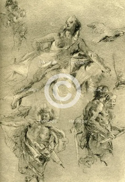 'Venus resting and other figures', c1762-c1766, (1928). Artist: Giovanni Battista Tiepolo.