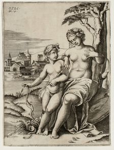 Venus Wounded by Cupid’s Dart, 1516. Creator: Agostino Veneziano