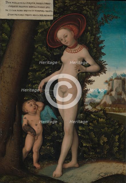Venus with Cupid the Honey Thief, ca. 1580-1620. Creator: Copy after Lucas Cranach the Elder (German, Kronach 1472-1553 Weimar).