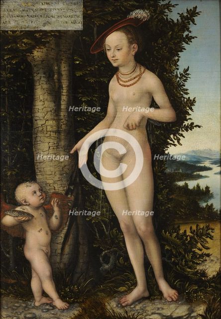 Venus with Cupid the Honey Thief. Artist: Cranach, Lucas, the Elder (1472-1553)