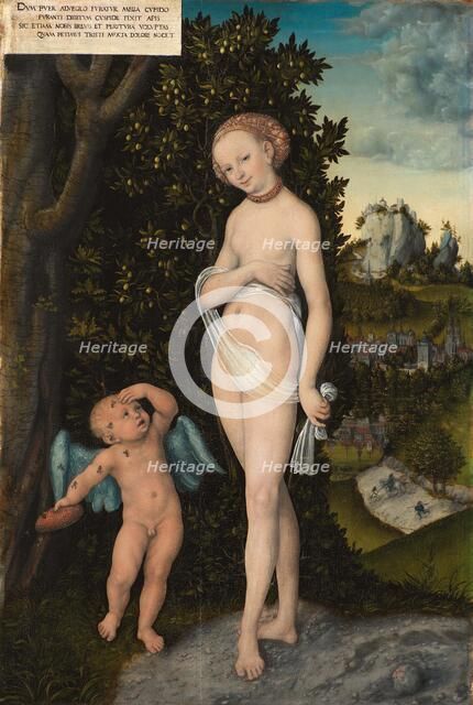 Venus with Cupid as a honey thief, 1530. Creator: Cranach, Lucas, the Elder (1472-1553).