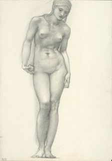 Venus with Golden Apple in Right Hand, for the Troy Triptych (sketchbook #2639), c. 1873-77. Creator: Sir Edward Coley Burne-Jones