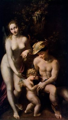 Venus with Mercury and Cupid ('The School of Love') c1525, (1912).Artist: Correggio