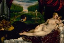 Venus with organist and Cupid, c1555. Creator: Titian