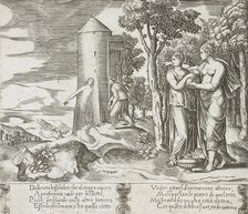 Venus with Psyche pointing to the underworld, between 1520 and 1535. Creator: Master of the Die