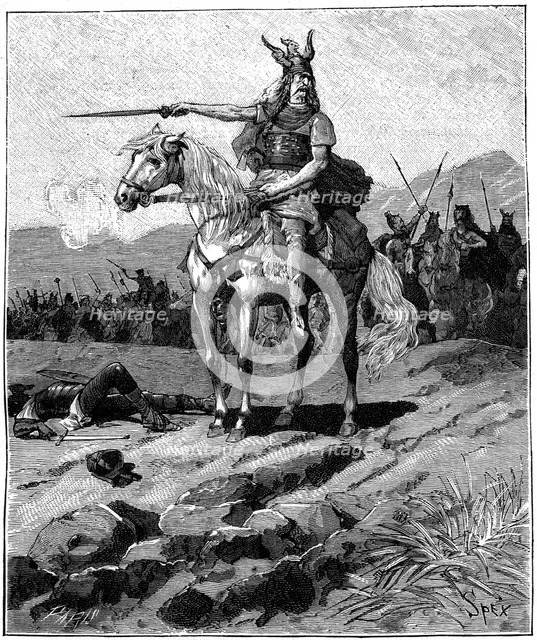 Vercingetorix, chieftain of the Arverni, c52 BC (1882-1884).Artist: Spex