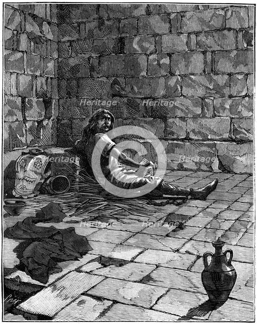 Vercingetorix imprisoned in the Tullianum in Rome, c52-46 BC (1882-1884). Artist: Unknown