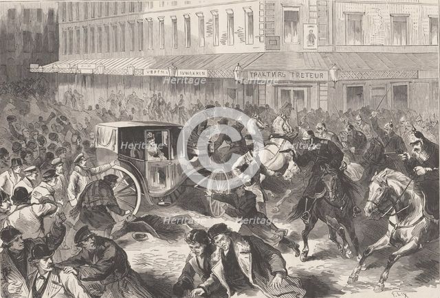 Vera Zasulich shoots on January 24, 1878 on the governor of Petersburg General Trepov, 1878.  Creator: Lix, Frédéric-Théodore (1830-1897).