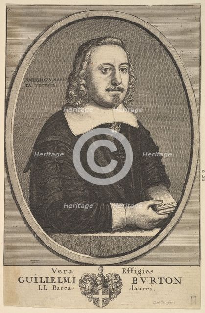 Vera Effigies Guilielmi Burton / L.L. Baccalaurei, 1657-58. Creator: Wenceslaus Hollar.
