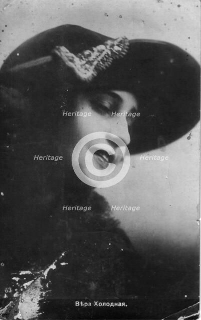 Vera Kholodnaya, Russian silent film actress, 1910s. Artist: Unknown
