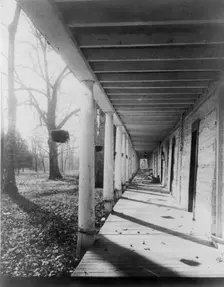 "Veranda of the cottages", Mammoth Cave, Edmondson County, Kentucky, c1893. Creator: Frances Benjamin Johnston