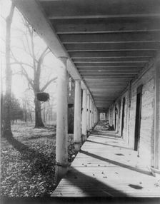 "Veranda of the cottages", Mammoth Cave, Edmondson County, Kentucky, c1893. Creator: Frances Benjamin Johnston