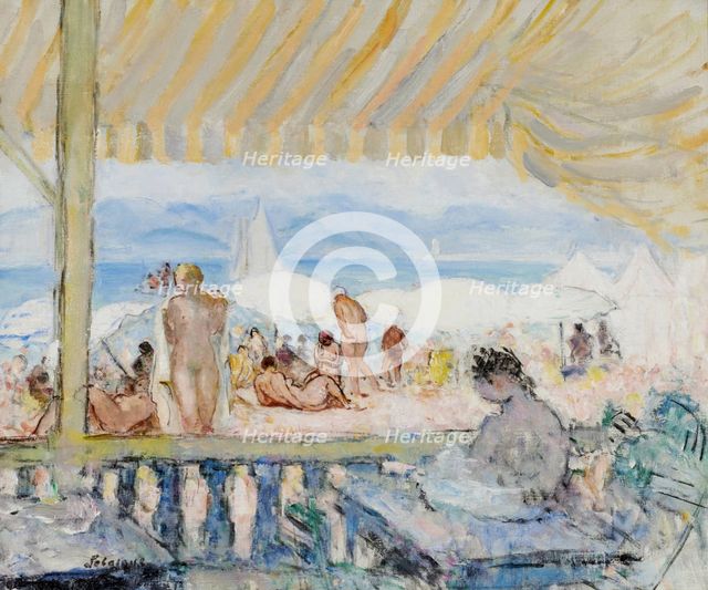 Véranda sur la Plage de Cannes. Creator: Lebasque, Henri (1865-1937).
