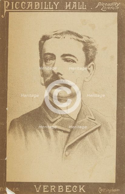 Verbeck at Piccadilly Hall, 1886.  Creator: Unknown.