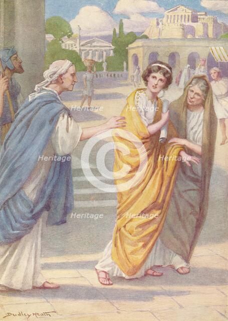 'Verginius left his beautiful young daughter Verginia in the care of her nurse', c1912, (1912). Artist: Ernest Dudley Heath.