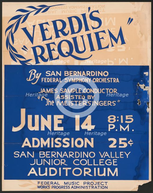 Verdi's Requiem, [193-]. Creator: Unknown.