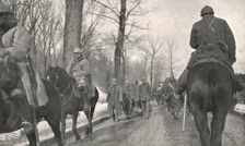 Verdun; Apres l'attaque: 68 Allemands, pris au bois des Caures, entrent a Verdun...1916 1924) Creator: Unknown