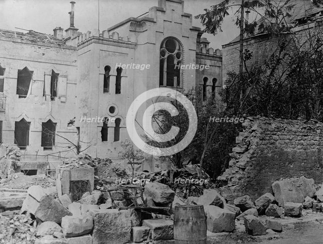 Verdun - Garden & Synagogue near Polboulhot St. [Rue des Fre`res Boulhaut], between c1915 and 1918. Creator: Bain News Service.