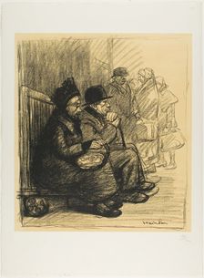Verdunois at the Gare de l'Est Station, 1915/17. Creator: Theophile Alexandre Steinlen