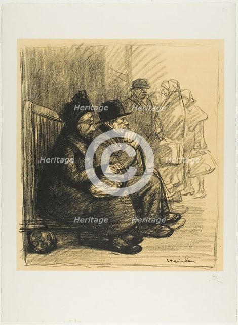 Verdunois at the Gare de l'Est Station, 1915/17. Creator: Theophile Alexandre Steinlen.