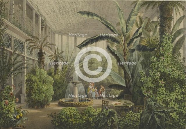 Verkiai Palace. Interior of conservatory, 1847-1852.