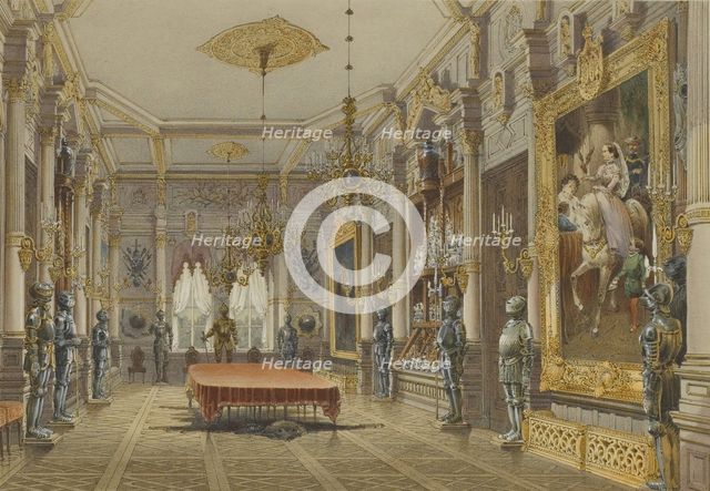 Verkiai Palace. Interior of dining room, 1847-1852.
