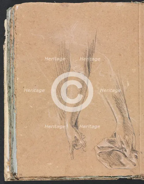 Verona Sketchbook: Arms and hands with drapery (page 78), 1760. Creator: Francesco Lorenzi (Italian, 1723-1787).