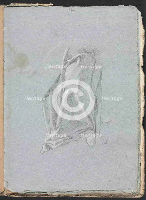 Verona Sketchbook: Drapery with foot (page 83), 1760. Creator: Francesco Lorenzi (Italian, 1723-1787).