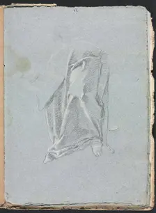 Verona Sketchbook: Drapery with foot (page 83), 1760. Creator: Francesco Lorenzi (Italian, 1723-1787)