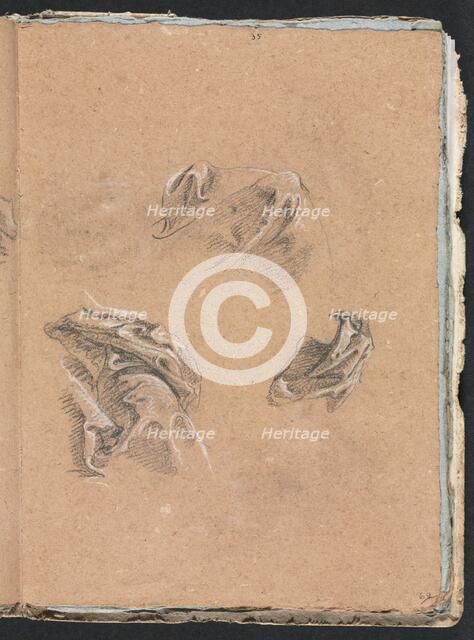Verona Sketchbook: Drapery studies (page 69), 1760. Creator: Francesco Lorenzi (Italian, 1723-1787).