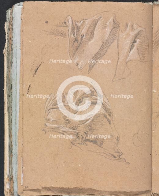 Verona Sketchbook: Drapery studies (page 90), 1760. Creator: Francesco Lorenzi (Italian, 1723-1787).