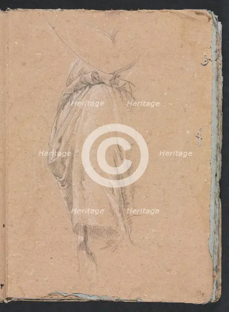 Verona Sketchbook: Drapery study with elbow (page 5), 1760. Creator: Francesco Lorenzi (Italian, 1723-1787).