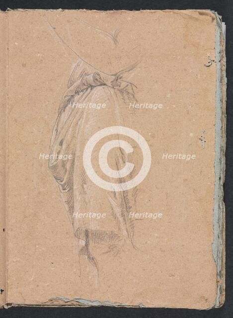 Verona Sketchbook: Drapery study with elbow (page 5), 1760. Creator: Francesco Lorenzi (Italian, 1723-1787).