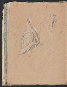 Verona Sketchbook: Drapery study with left hand (page 56), 1760. Creator: Francesco Lorenzi (Italian, 1723-1787)