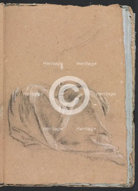 Verona Sketchbook: Drapery study (page 35), 1760. Creator: Francesco Lorenzi (Italian, 1723-1787).