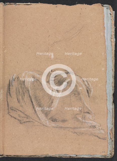 Verona Sketchbook: Drapery study (page 35), 1760. Creator: Francesco Lorenzi (Italian, 1723-1787).