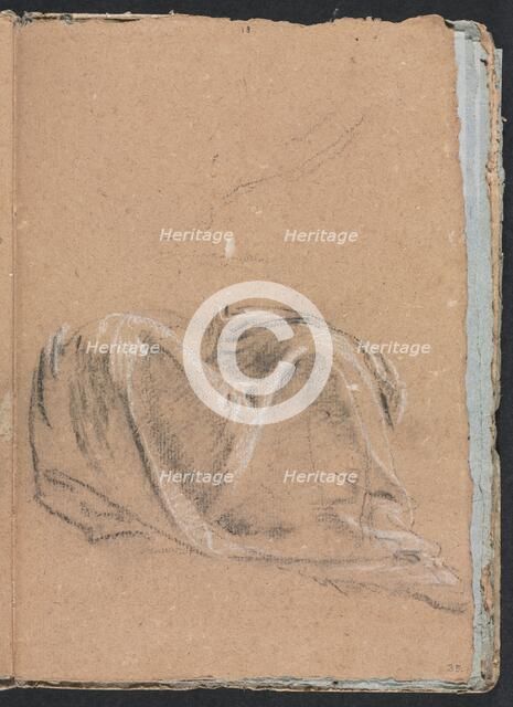 Verona Sketchbook: Drapery study (page 35), 1760. Creator: Francesco Lorenzi (Italian, 1723-1787).