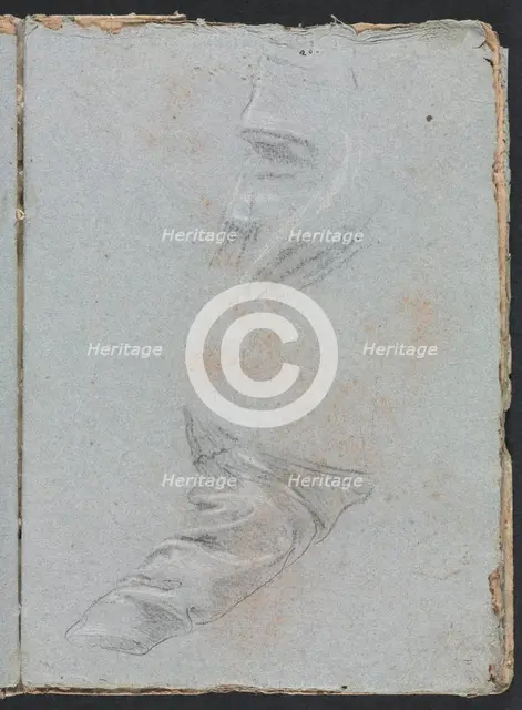 Verona Sketchbook: Drapery study (page 39), 1760. Creator: Francesco Lorenzi (Italian, 1723-1787).