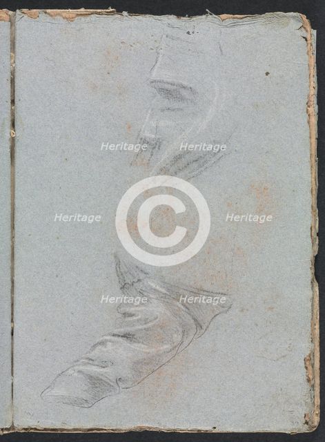 Verona Sketchbook: Drapery study (page 39), 1760. Creator: Francesco Lorenzi (Italian, 1723-1787).