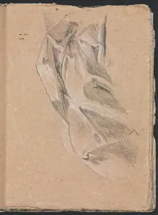 Verona Sketchbook: Drapery study (page 43), 1760. Creator: Francesco Lorenzi (Italian, 1723-1787)