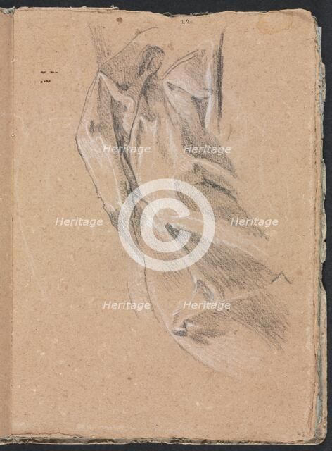 Verona Sketchbook: Drapery study (page 43), 1760. Creator: Francesco Lorenzi (Italian, 1723-1787).