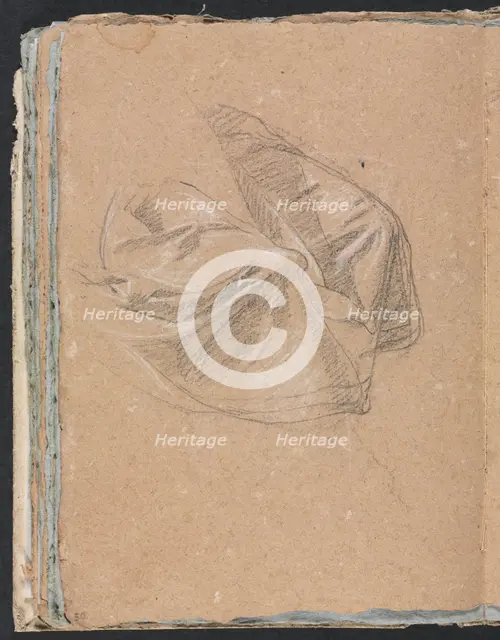 Verona Sketchbook: Drapery study (page 50), 1760. Creator: Francesco Lorenzi (Italian, 1723-1787).