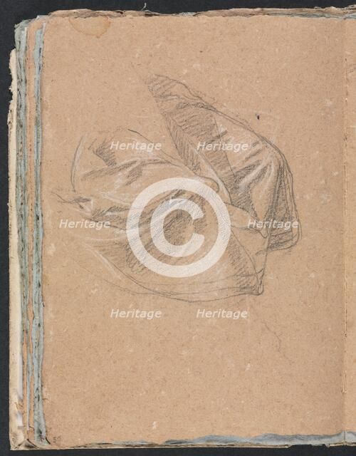 Verona Sketchbook: Drapery study (page 50), 1760. Creator: Francesco Lorenzi (Italian, 1723-1787).