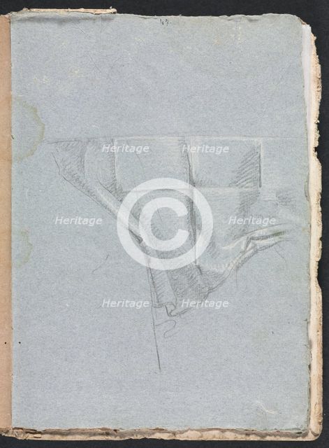 Verona Sketchbook: Drapery study (page 93), 1760. Creator: Francesco Lorenzi (Italian, 1723-1787).