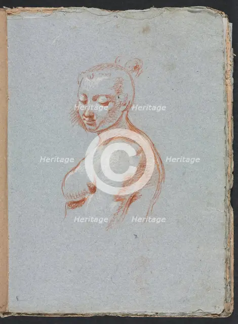 Verona Sketchbook: Female nude (page 27), 1760. Creator: Francesco Lorenzi (Italian, 1723-1787).