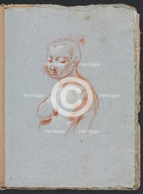 Verona Sketchbook: Female nude (page 27), 1760. Creator: Francesco Lorenzi (Italian, 1723-1787).