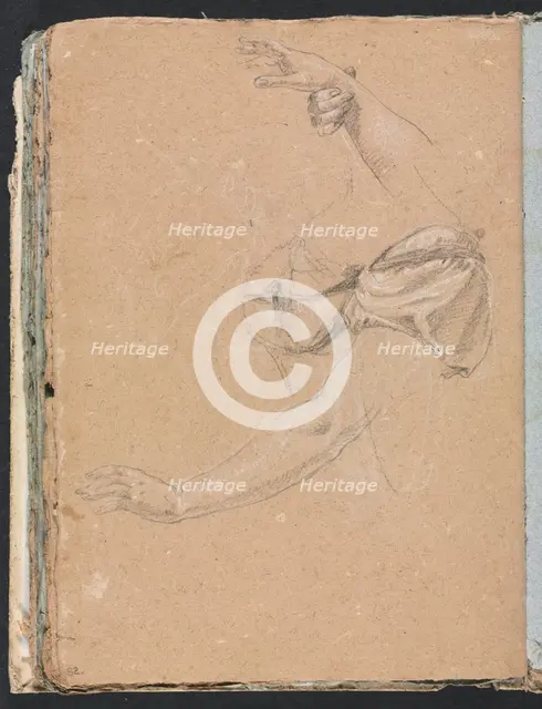 Verona Sketchbook: Female arms and hands with drapery (page 82), 1760. Creator: Francesco Lorenzi (Italian, 1723-1787).